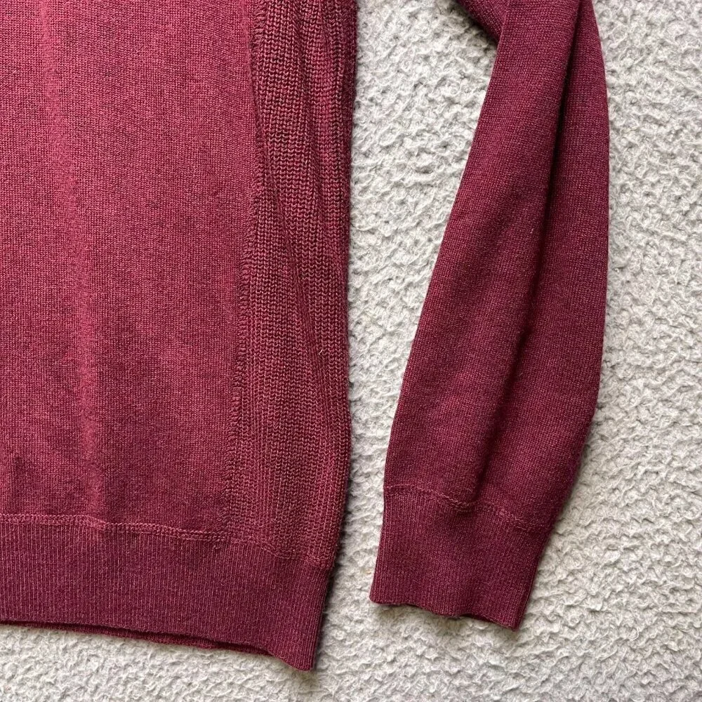 Banana Republic Men's L Sweatshirt Maroon Crew Neck Pullover Cotton Wool